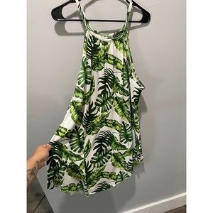 Dress with leave print